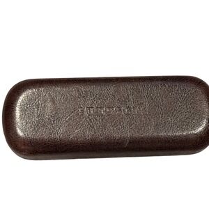 Stetson Dark Brown Faux Leather Hard Shell Eyeglass Case Felt Lined Clamshell